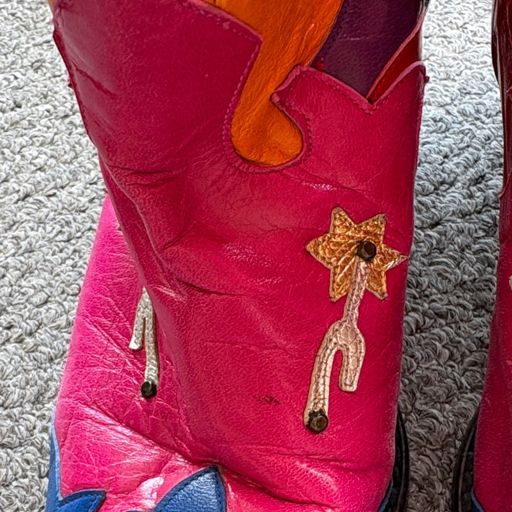 Colorful Red Floral Western Heeled Boots - Women - Picture 9 of 12